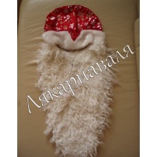 борода Деда Мороза с шапкой